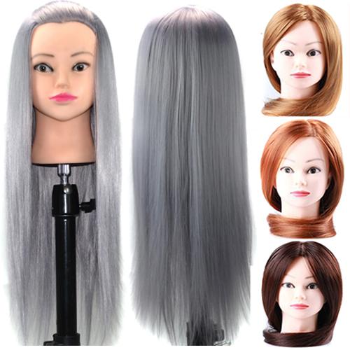 Mannequin Head Salon Hairdressing Cut Training Professional Mannequin Hairdressing 24 inch Wash Hat Haircut Long Synthetic Wig Hair