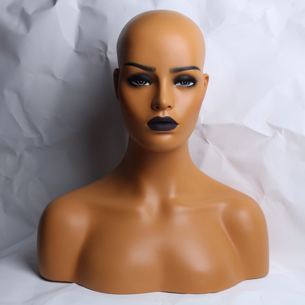 Fiberglass Female Realistic Fiberglass Afro-American Mannequin Head Bust For Lace Wigs Display Five Different Skin And Makeup