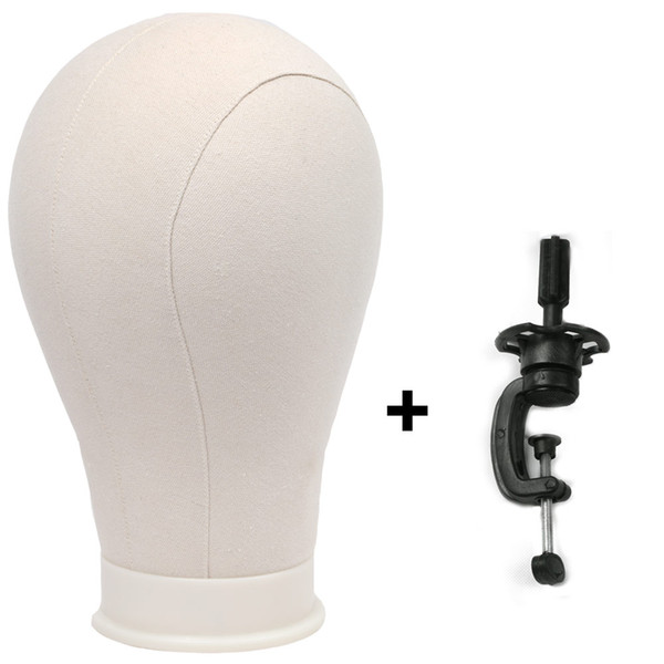 Canvas Block Mannequin Head Cork Surface Needle in Canvas Head for Wig Display White Hair Extensions Tools