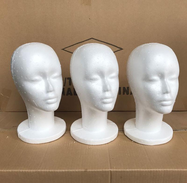 5Pcs Female Styrofoam Foam Mannequin Manikin Head Model Wig Glasses Hat Display Stand Creative Men Male Smooth Mannequin Head Model Wig Hat