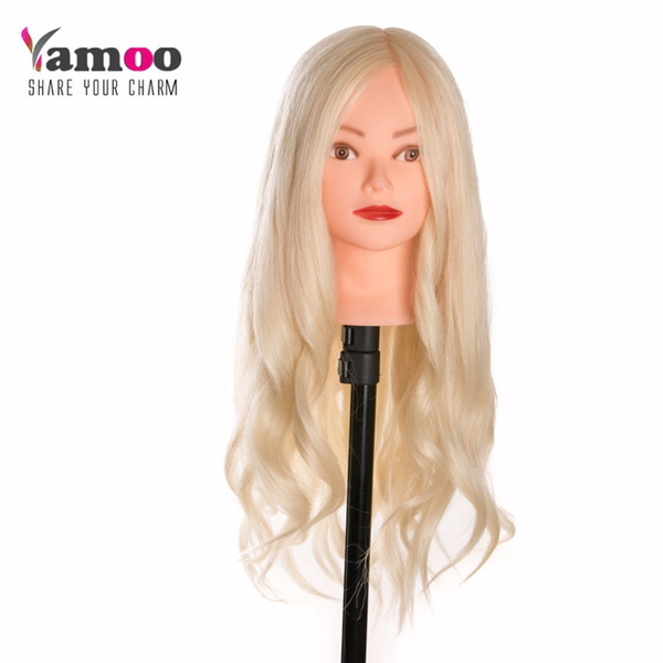 40 % Human Hair thick can be curled Training Head blonde For Salon Hairdressing Mannequin Dolls professional styling head