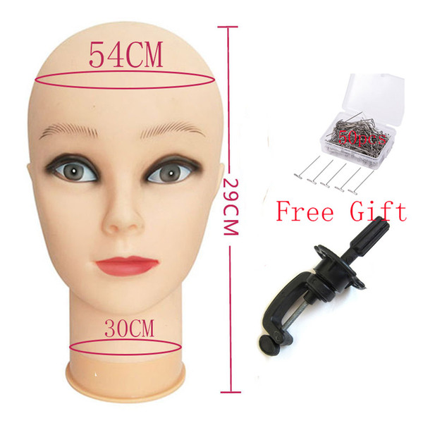 make up hed model Women's Mannequin Head Hat Display Wig training head model head female free shipping + Clamp