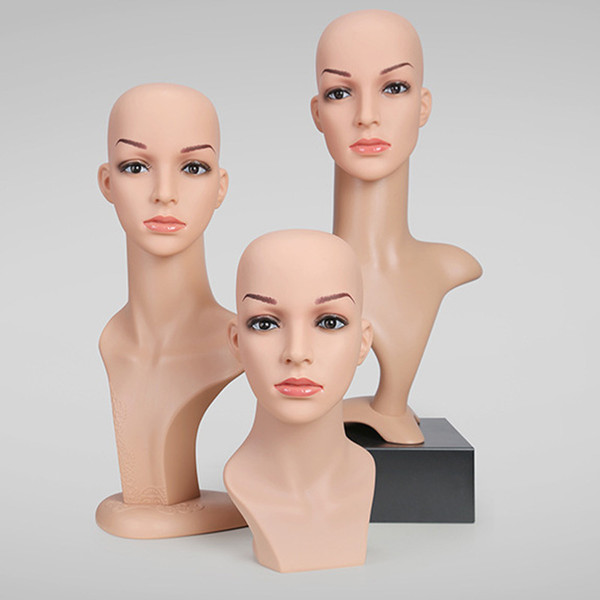 New PVC Plastic Simulation Female Mannequin Heads for Clothing Hat Jewelry Wig Hair Display Model Head Props