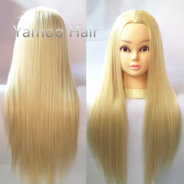 Professional 68cm Blonde Fiber Beautiful Hair Female Mannequin Hairdressing Styling Training Head high quality Mannequin Head