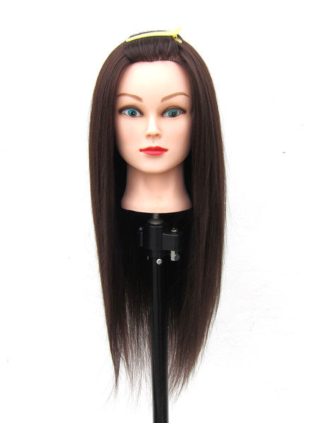 Mannequin Head Human Animal Hair Synthetic Hair Training Head Cosmetology Manikin Styling Mannequins 21 Inch/54cm