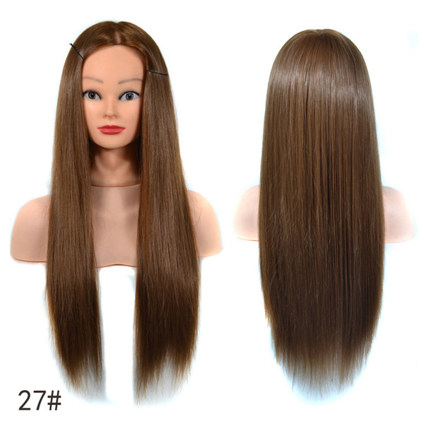 100% High Temperature Fiber Long Hair Hairdressing Training Head Model Practice Salon Mannequin Head Hair Supply