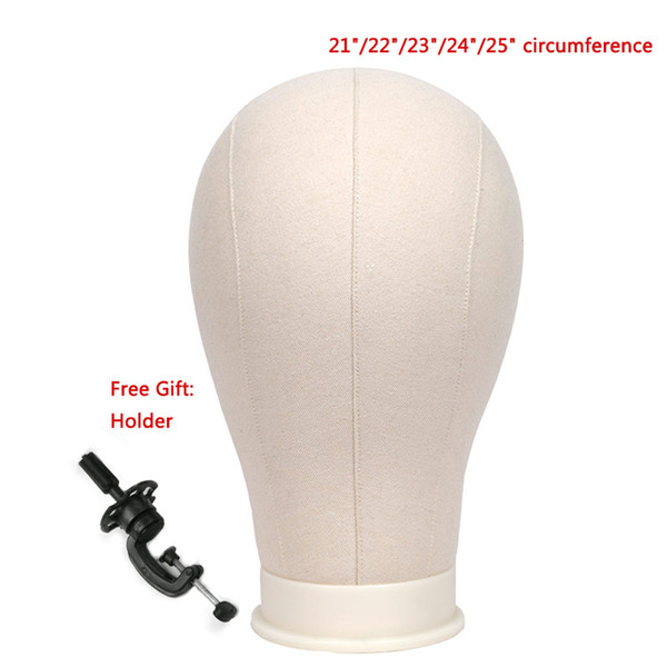 Canvas Block Head with Stand Wig Stand Wig Making Display Styling Training Mannequin Head Manikin Head Free Get Holder