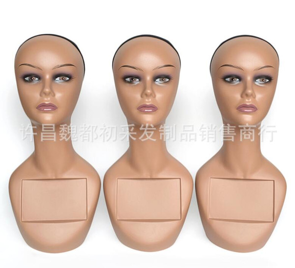 Mannequin Heads for Wig Holders A Bust of Simulation African and Asian Skin Color Head Display Prop