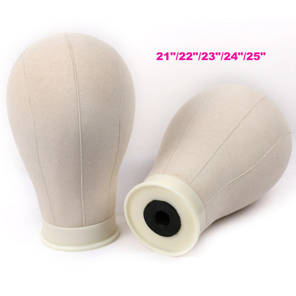 WYF Offer Mannequin Head For Wigs 21-25inch Canvas Block Wig Head For Wig Making Styling Wholesale Price White Color