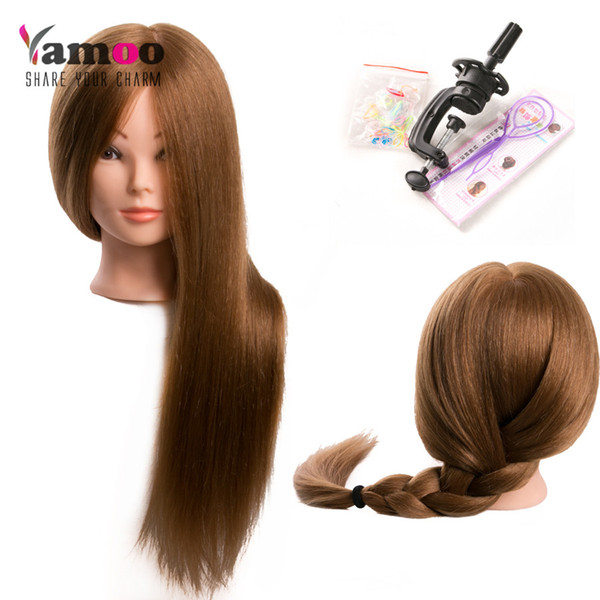 Training Head For 60% real Human Hair Hairdressing Mannequin Dolls hairstyles professional styling head can be curled hair