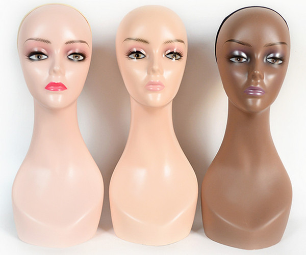 Top quality Female Different Skins Wigs display Mannequin Head with makeup mainkin Model head