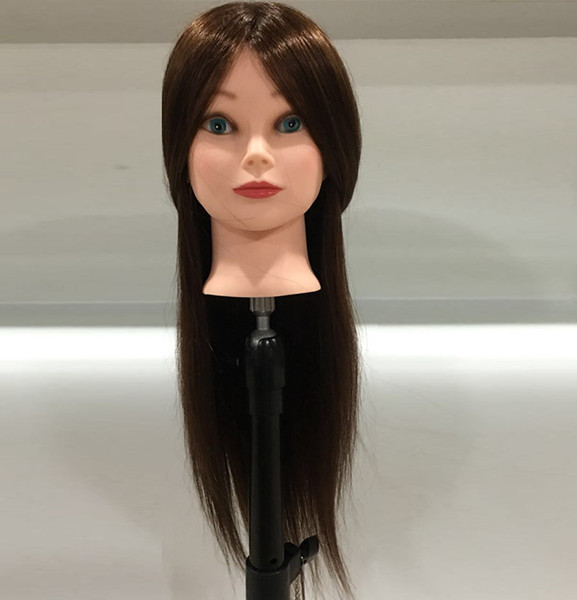 2018 New Fashion Style 100% High Tempearture Synthetic Fiber Straight Hair The Test Head Cosmetology Mannequin