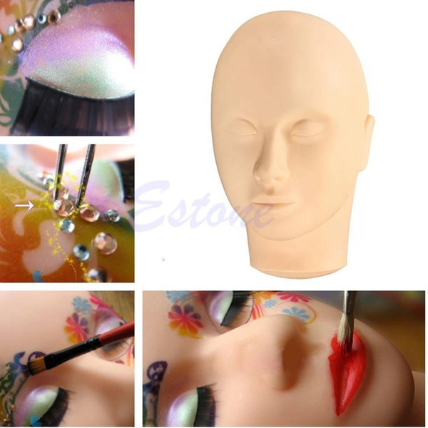 Mannequin Head for Eyelash EXtension Training Pro Training Mannequin Flat Head Practice Make Up Eyelash Eye Lashes Extensions