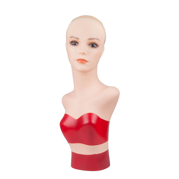 Fashion &Cute New Kind Red Color Mannequin Heads Head Hair Tool For Showing Hair Products Hats pvc Material