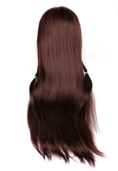 Mannequin Head Training Female Model Head With Hair Maroon Color annequins Human Heads Training Female Wig Dummy Head