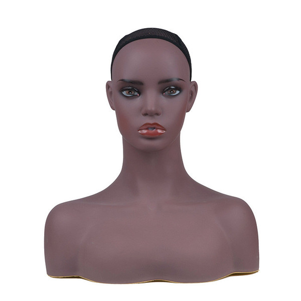 Fashion &Hot New Design Mannequin Heads Black Skin Red Mouth Head Hair Tool For Showing Hair Products Hats pvc Texture