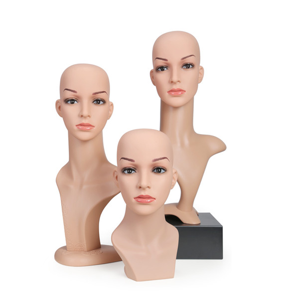 Female Mannequin Heads for Clothing Hat Jewelry and Wig Hair Display or Shooting PVC Plastic Material Europe Style and can Dismounting