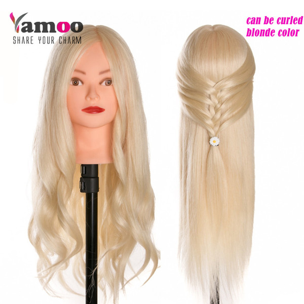 40 % Real Human Hair 60 cm Training Head For Salon Hairdressing Mannequin Dolls professional styling head can be curled