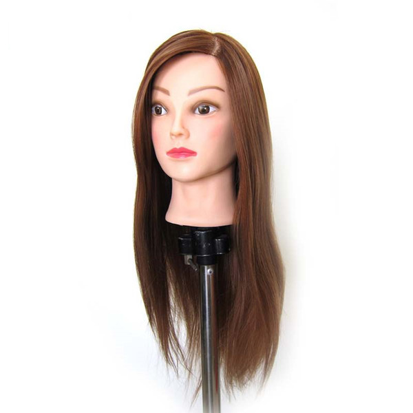 Brown Mannequin Professional Hairdressing Training Heads thick High Temperature Hair Great Quality Mannequin Head with stands