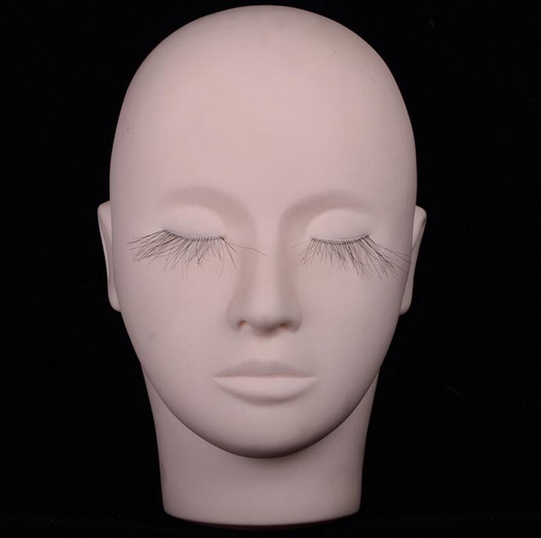 Massage Training Eyelashes Grafted Mannequin Head Makeup Practice Model +5 Pairs Practice Eyelash Training Lash Graft Makeup Beauty Tools