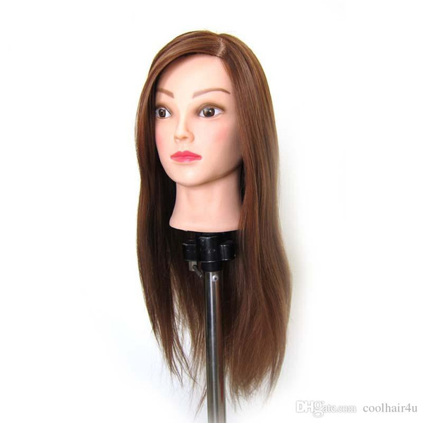 Brown Mannequin Professional Hairdressing Training Heads thick High Temperature Hair Great Quality Mannequin Head with stands