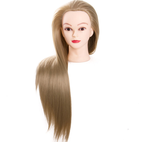 100% Heat Resistant Synthetic Fiber flaxen 70cm Female hair styling mannequins Head High Quality training head free shipping