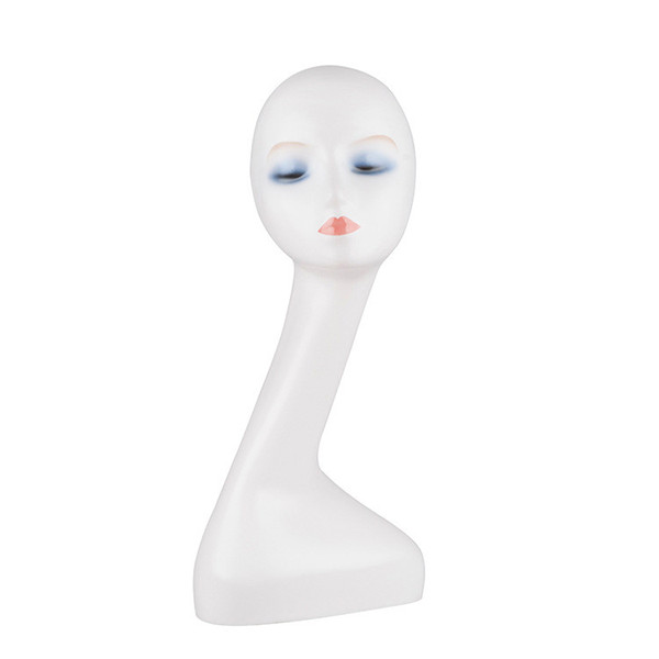 Fashion &Cute New Kind white Color Goose neck with makeup Mannequin Heads Head Hair Tool For Showing Hair Products Hats PE Material