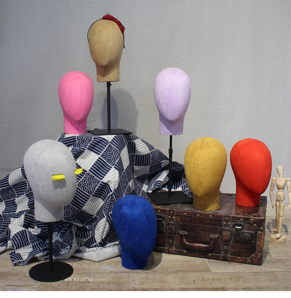 High-end Mannequin head Wrapped in cloth male female model head showing stand Window display prop coat hanger