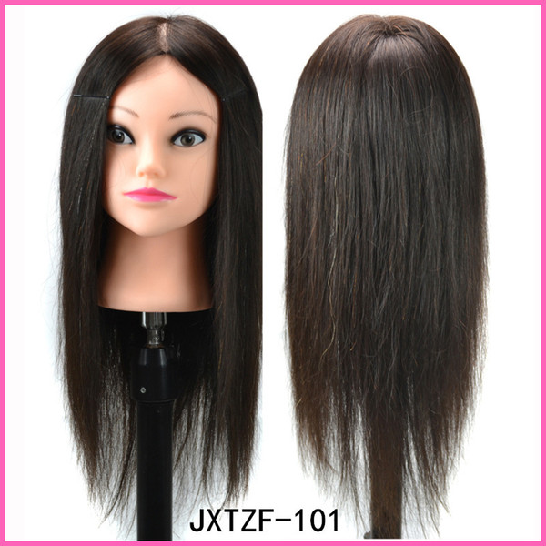 100% human hair natural blackTraining Hairdressing Doll Mannequins Human Heads Of The Dummy Hairstyles Training Mannequin Head