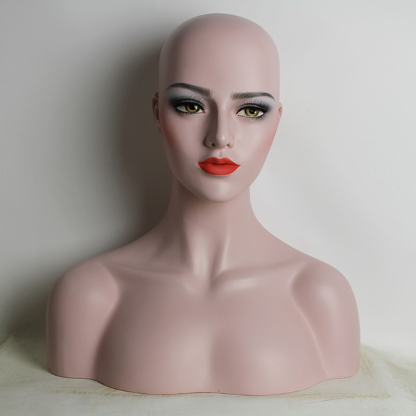 Female Fiberglass Mannequin Head Bust For Lace Wigs Hat Necklace Earrings Display EMS Shipping Best Package