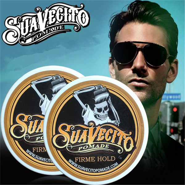 113ml Suavecito Pomade Hair Waxes Strong Style Restoring Pomade Hair Gel Style Tools Firme Hold Big Skeleton Slicked Back Hair Oil Wax Mud