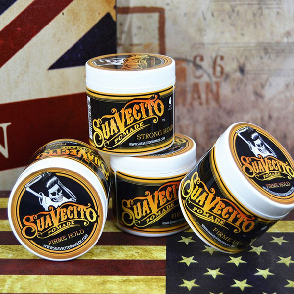 Suavecito Pomade Hair Gel Style firme hold Pomades Waxes Strong hold restoring ancient ways big skeleton hair slicked back hair oil wax mud