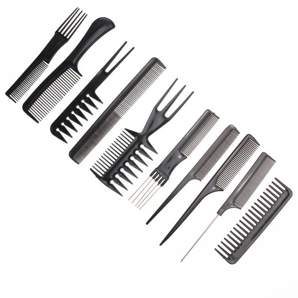 10pcs/Set Professional Hair Brush Comb Salon Barber Anti-static Hair Combs Hairbrush Hairdressing Combs Hair Care Styling Tools