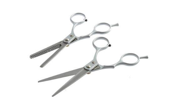 cheap 6-inch galvanized split sCarbon steel shears cissors sets flat teeth shears thinning scissors kits Hair Care & Styling Tools send bag