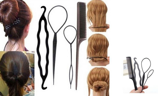 4pcs /set Dish hair tools Popular portable comb disk hair pin to wear hair stick