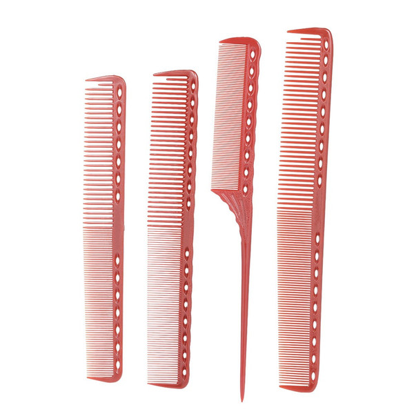 W5199 4 Pcs Professional Hair Scale Comb Set Salon Hair Cutting Styling Measure Combs Tail Comb Anti-Static Hairdressing Brush Peine escala