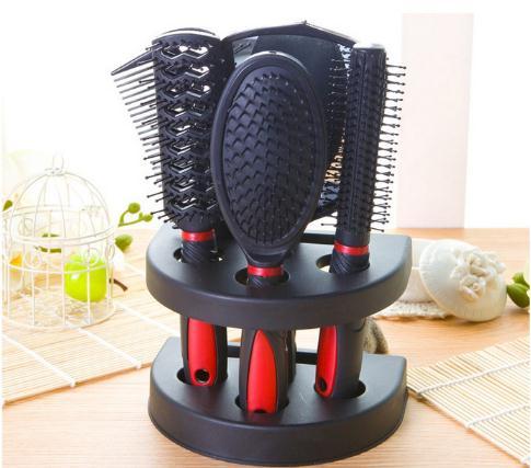 5Pcs/set Combs Sets Kits Black Professional Combs Hairdressing Hair Salon Styling Barbers tools straight hair curls Comb gift drop 