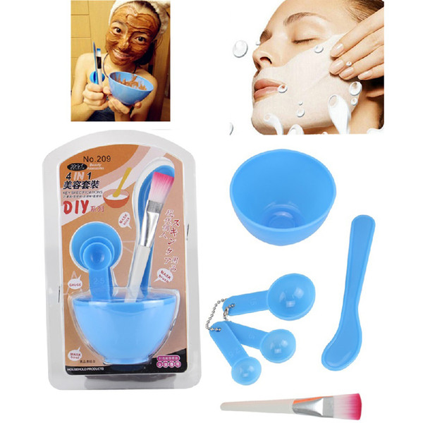 4 in 1 New Women Ladies Makeup Beauty DIY Facial Face Mask Bowl Brush Spoon Stick Tools Set