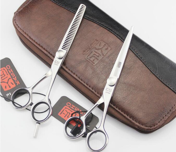 high quality 5.5inch 6inch Hairdressing scissors sets Flat shear Teeth scissors thinning cutting scissors Hair Care Styling Tools with bag