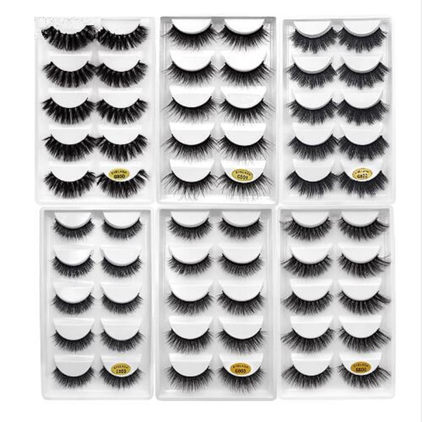 3d mink false eyelashes hand made 1 box eyelashes full strip lashes faux cils false eyelash natural long lashes 5 pairs/set