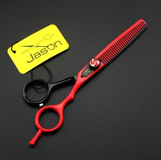 hot sale brand hot sale 6inch hair dressing black with red scissors sets flat teeth shears thinning scissors kits Hair Care & Styling Tools