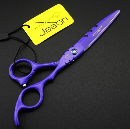 5.5 6 inch violet paint Hairdressing scissors sets Flat shear Teeth scissors thinning cutting scissors Hair Products Hair Care Styling Tools