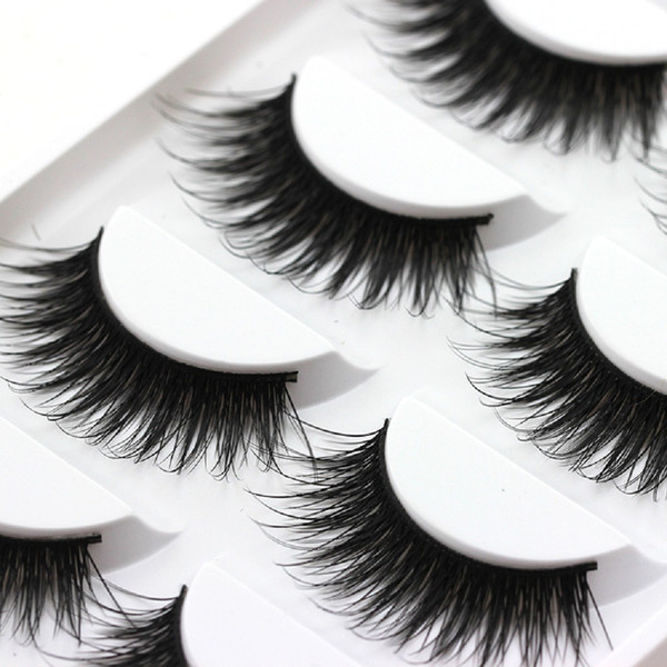 5Pairs/Set Thick False Eyelashes Messy Cross Thick Natural Fake Eye Lashes Professional Bigeye Makeup Tool Long False Eyelashes