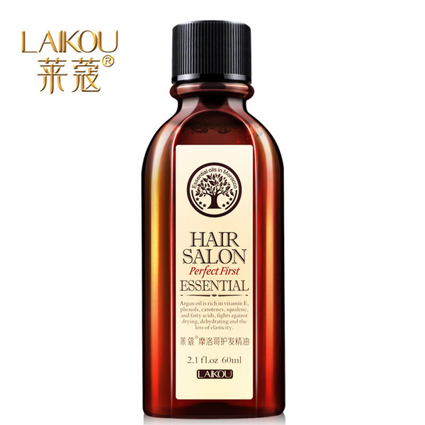 Hot LAIKOU Haircare 100% PURE 60ml Morocco Argan Oil Glycerol Nut Oil Hairdressing Hair Care Essential Moroccan Oil