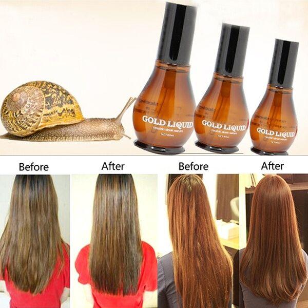 Snail percent Pure 100 Hair Oil Macadamia Nut Scalp Treatment for Dry and Damaged Hair Make Your Hair Soft Shine (Color: Brown)