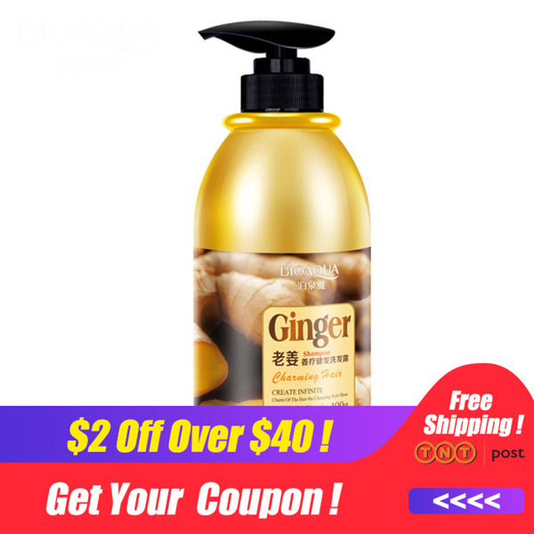 Ginger Shampoo Silicon Free Oil-control Anti-Dandruff For Women Female Unisex Dry Damaged Hair 400ML Free Shipping