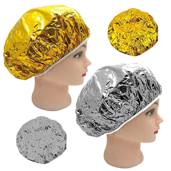 Aluminum Foil Waterproof Ultra-thin Bath Hoods Nourishing Dry Disposable Shower Cap Baking Oil Hair Caps PPA300