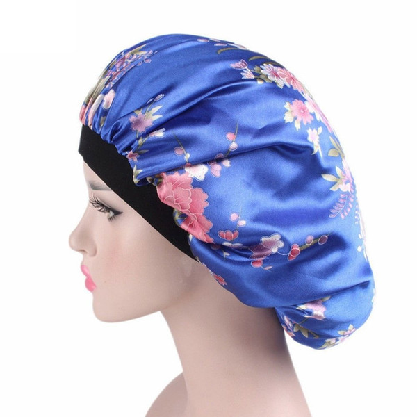 2018 hot Comfortable Women Fashion Wide Band Satin Bonnet Hair Cap Night Sleep Hat Ladies Turban