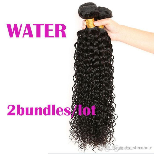 8A Brazilian Virgin Human Hair Two Bundles Water Wave Natural Black Hair Extensions Bundles 2 Piece/lot Cheap Water Wave Human Hair Weaves