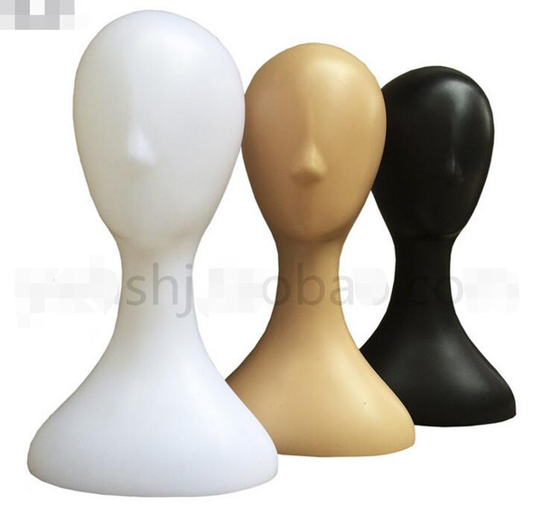 White/Black/Gold Female Mannequin Head Hat Display Stand Holder Plastic Abstract